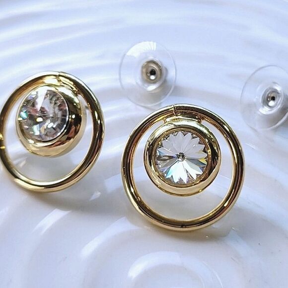 Lot of 2 | Vtg gold tone faux stone earrings - Picture 11 of 13